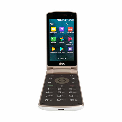 LG Smart Folder X100S White – Unlocked 4G Android Flip Phone - Refurbished