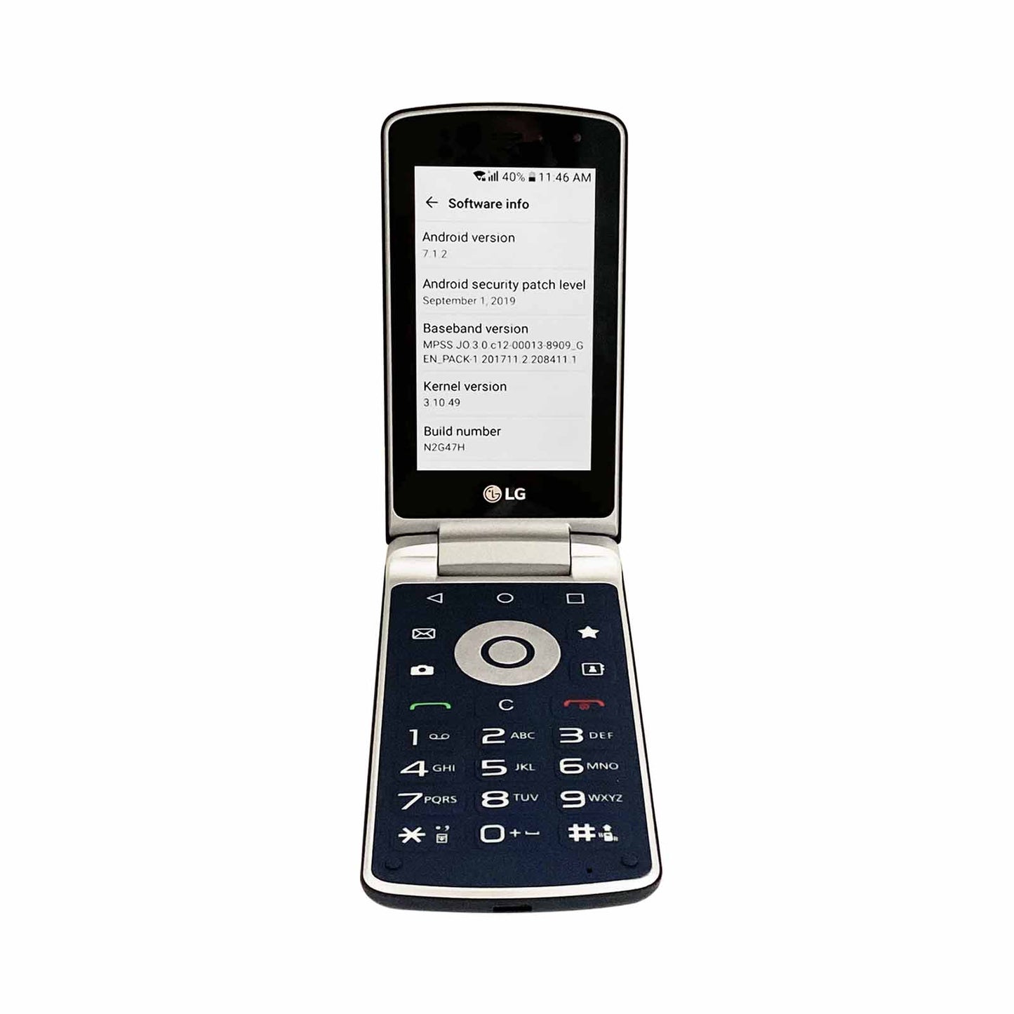 LG Smart Folder X100S Blue — Unlocked 4G Android Flip Phone — Refurbished
