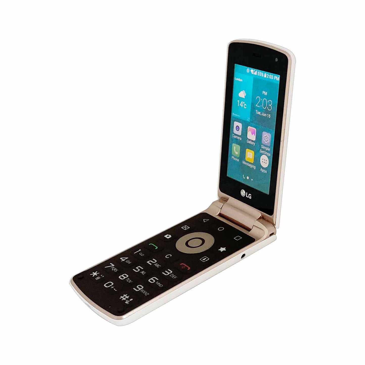 LG Smart Folder X100S White – Unlocked 4G Android Flip Phone - Refurbished