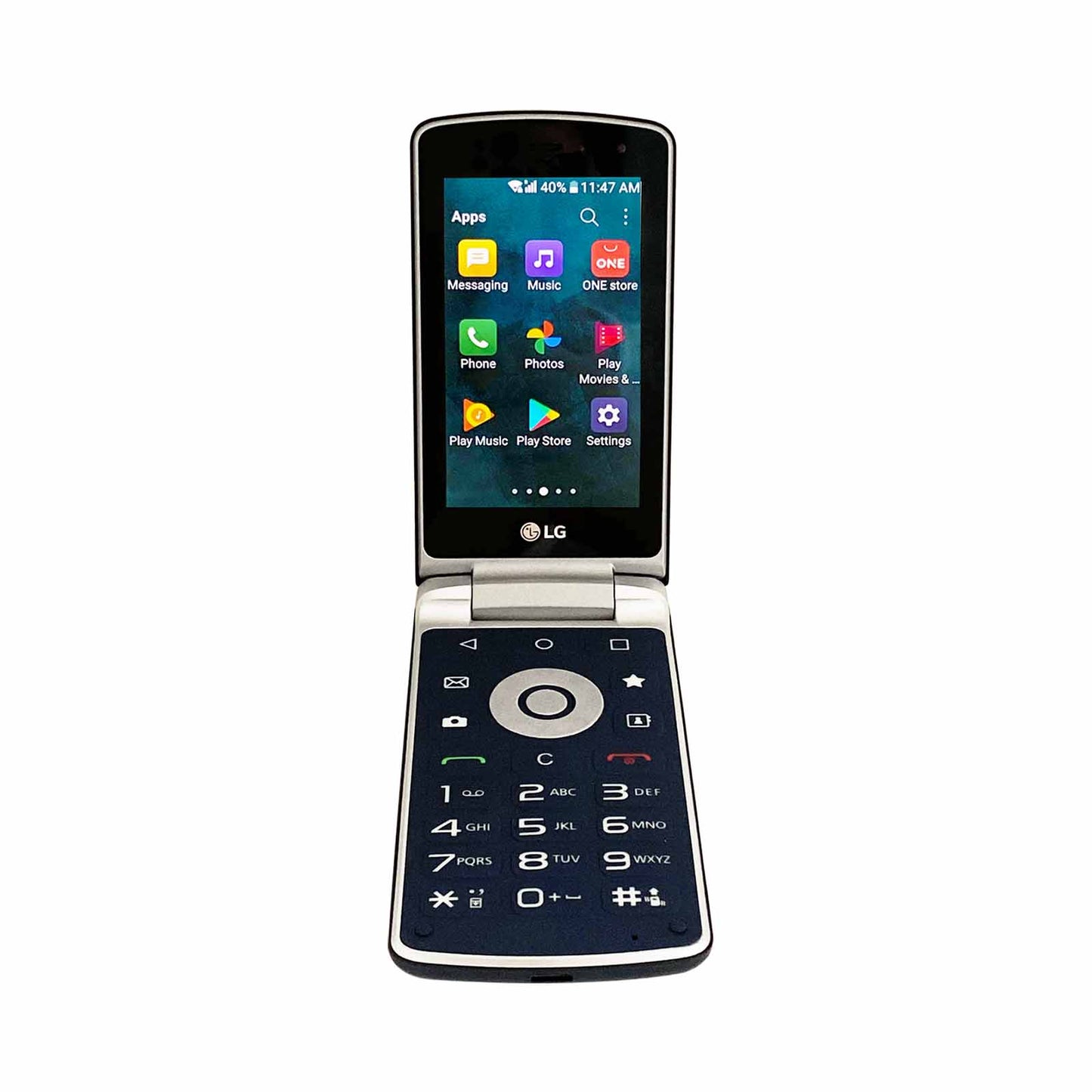 LG Smart Folder X100S Blue — Unlocked 4G Android Flip Phone — Refurbished