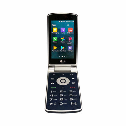 LG Smart Folder X100S Blue — Unlocked 4G Android Flip Phone — Refurbished