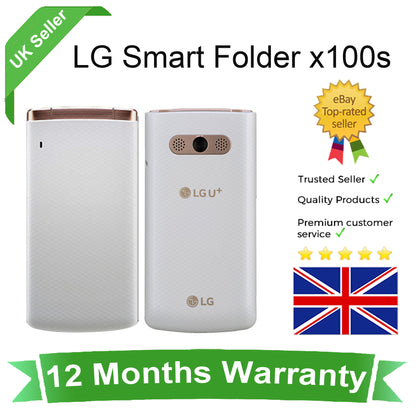 LG Smart Folder X100S White – Unlocked 4G Android Flip Phone - Refurbished